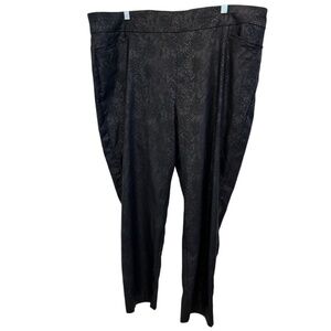 SO SLIMMING CHICO'S Plus Size Black Snake Imprint Tummy Control Pull On Pants 4R